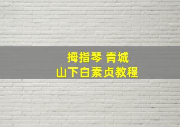 拇指琴 青城山下白素贞教程